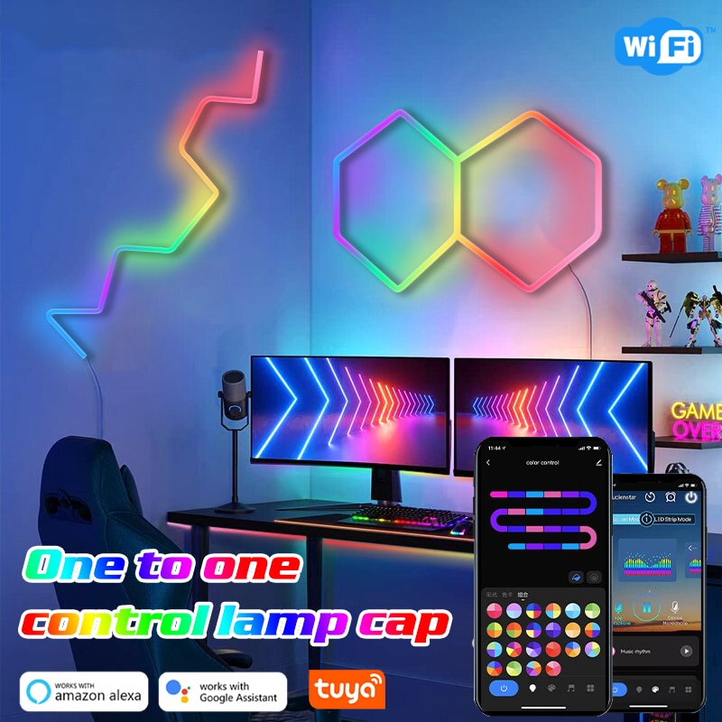 5M Neon Rope Lights with Tuya Smart WiFi RGBIC DIY Strip light Bluetooth APP Control Music Sync Bedroom Backlight Game Decor